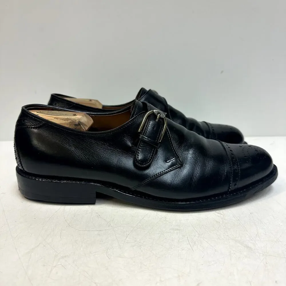 VGUC Allen Edmonds Hillsboro Single Monk Strap Cap Toe Brogue MiUSA 8 Wide EEE